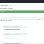 Dodajanje povezav družbenih omrežij.