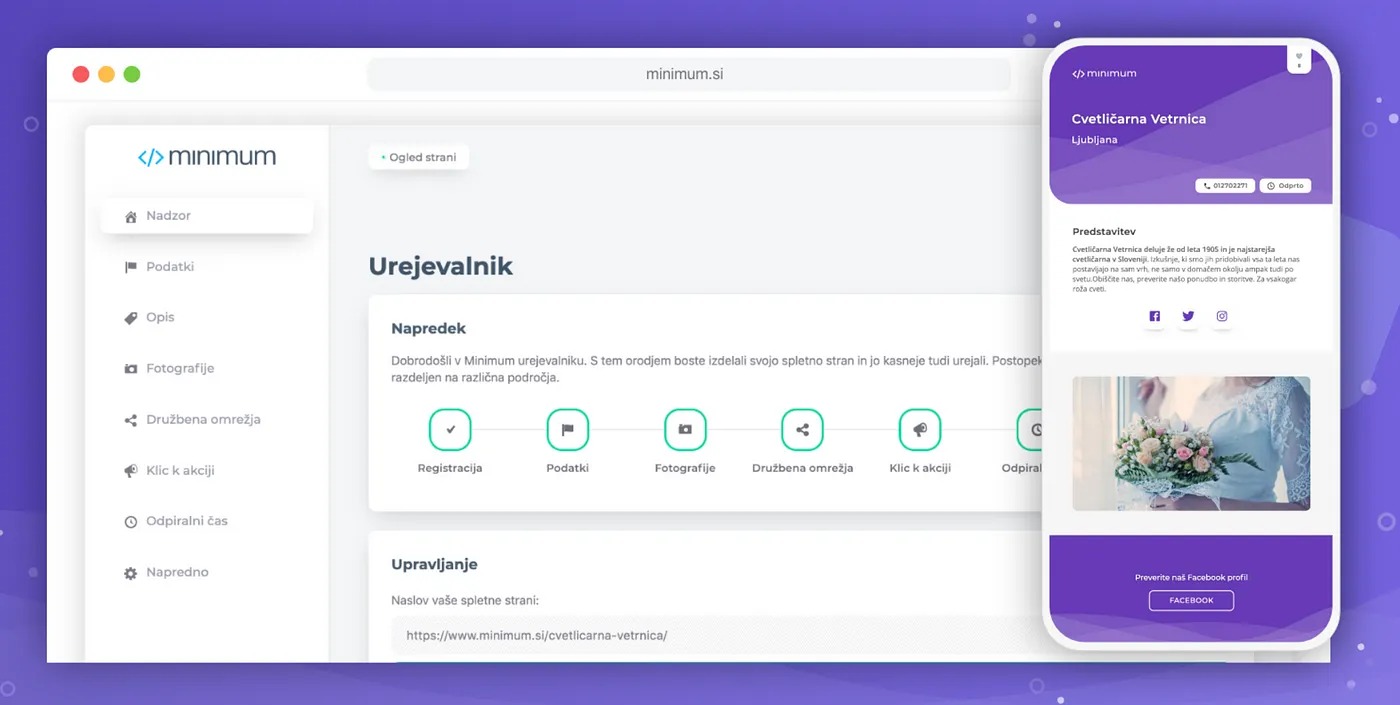 Izdelava spletnih strani Minimum